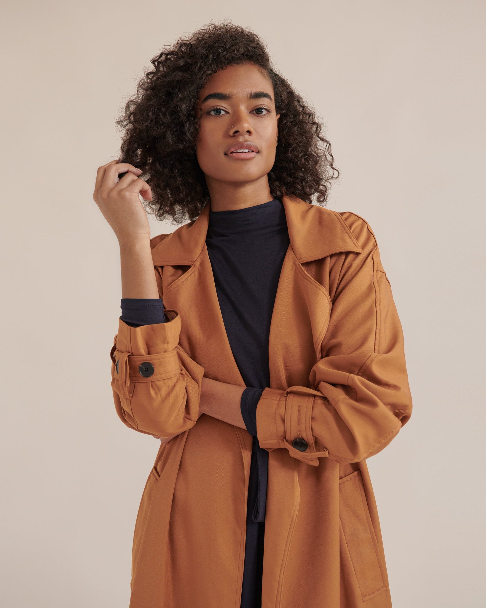 Brenna Tie-Front Trench Coat1