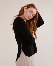 Load image into Gallery viewer, Carla Side-Zip Cashmere-Blend Sweater
