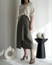 Load image into Gallery viewer, Devon Belted Wrap Linen Skirt
