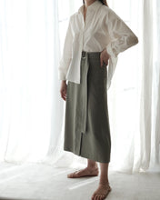 Load image into Gallery viewer, Devon Belted Wrap Linen Skirt
