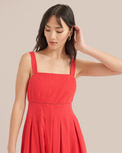 Load image into Gallery viewer, Sadie Tie-Back Pleated Midi Dress
