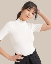 Load image into Gallery viewer, Ting Ting Mock-Neck Short-Sleeve Sweater
